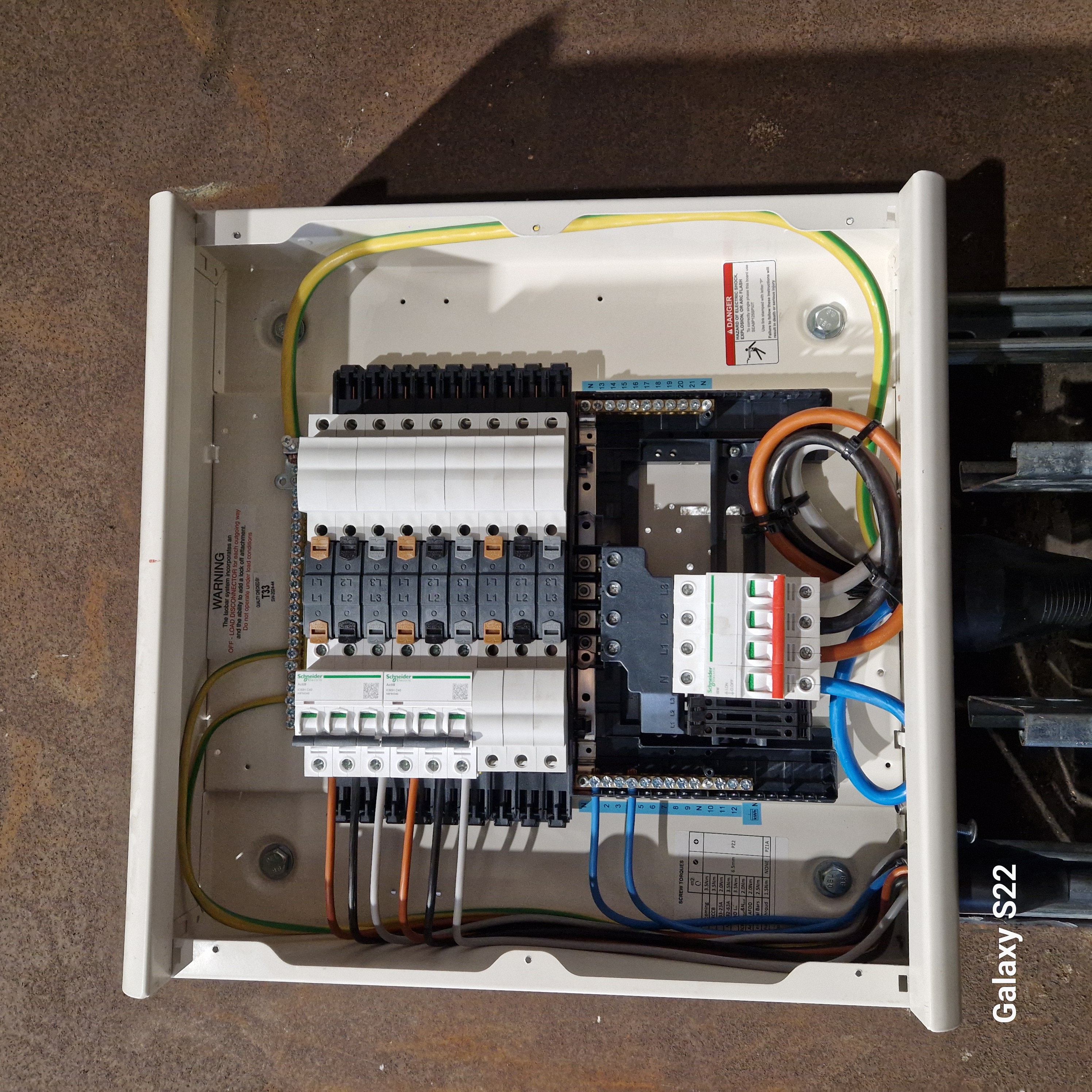 Commercial and industrial consumer unit work
